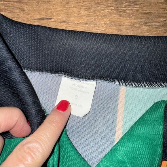 Venezia Men's Green and Orange Striped Shirt - Picture 2 of 6